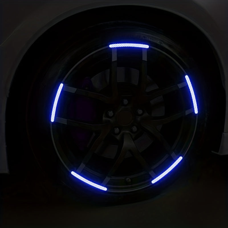 20pcs Car Wheel Hub Reflective Sticker Colorful Luminous Dark Decoration Stripe