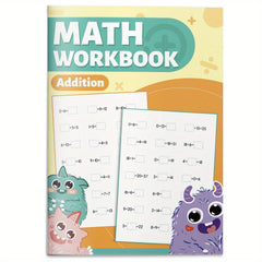 Kids' Fun Math Workbook Addition Easy Colorful Cartoon Style Illustrations