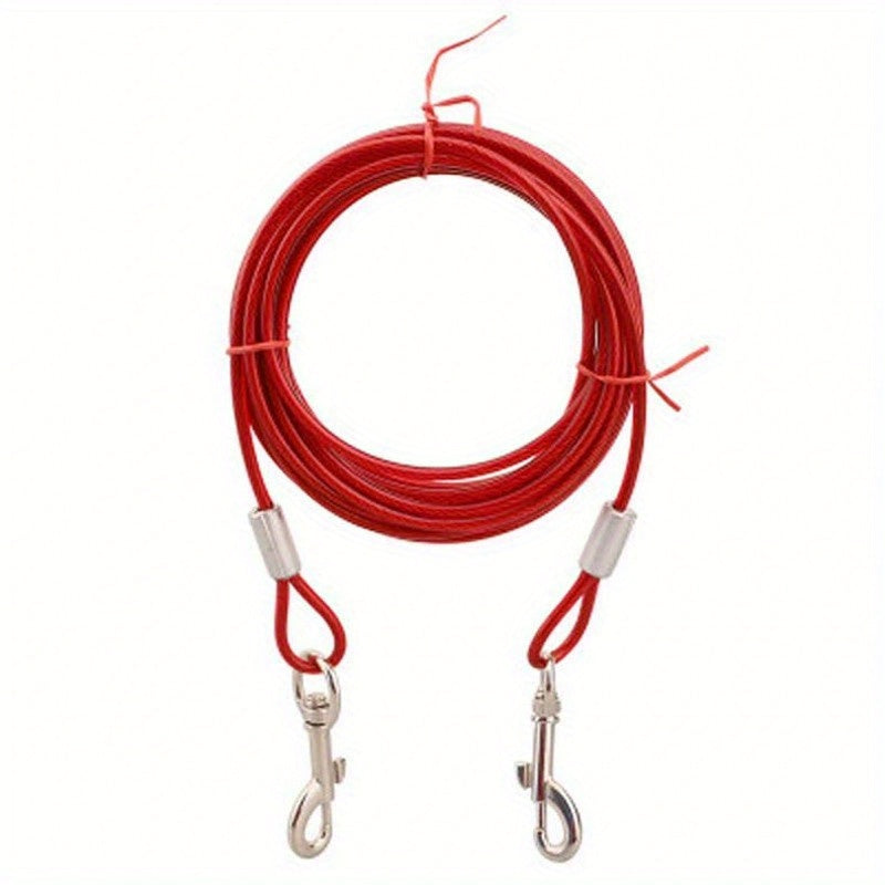 Durable Dog Tie Out Cable with Double Hooks - Steel Wire Dog Leash Cable