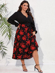 Floral Maxi Dress with Flounce Sleeves