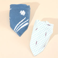 2pcs Soft Cotton Baby Drool Bibs Triangle Scarf