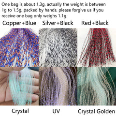 6 Bags Colorful Flies Tying Materials Supplies