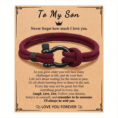 To My Son Bracelet From Mom with Inspirational Love Quotes