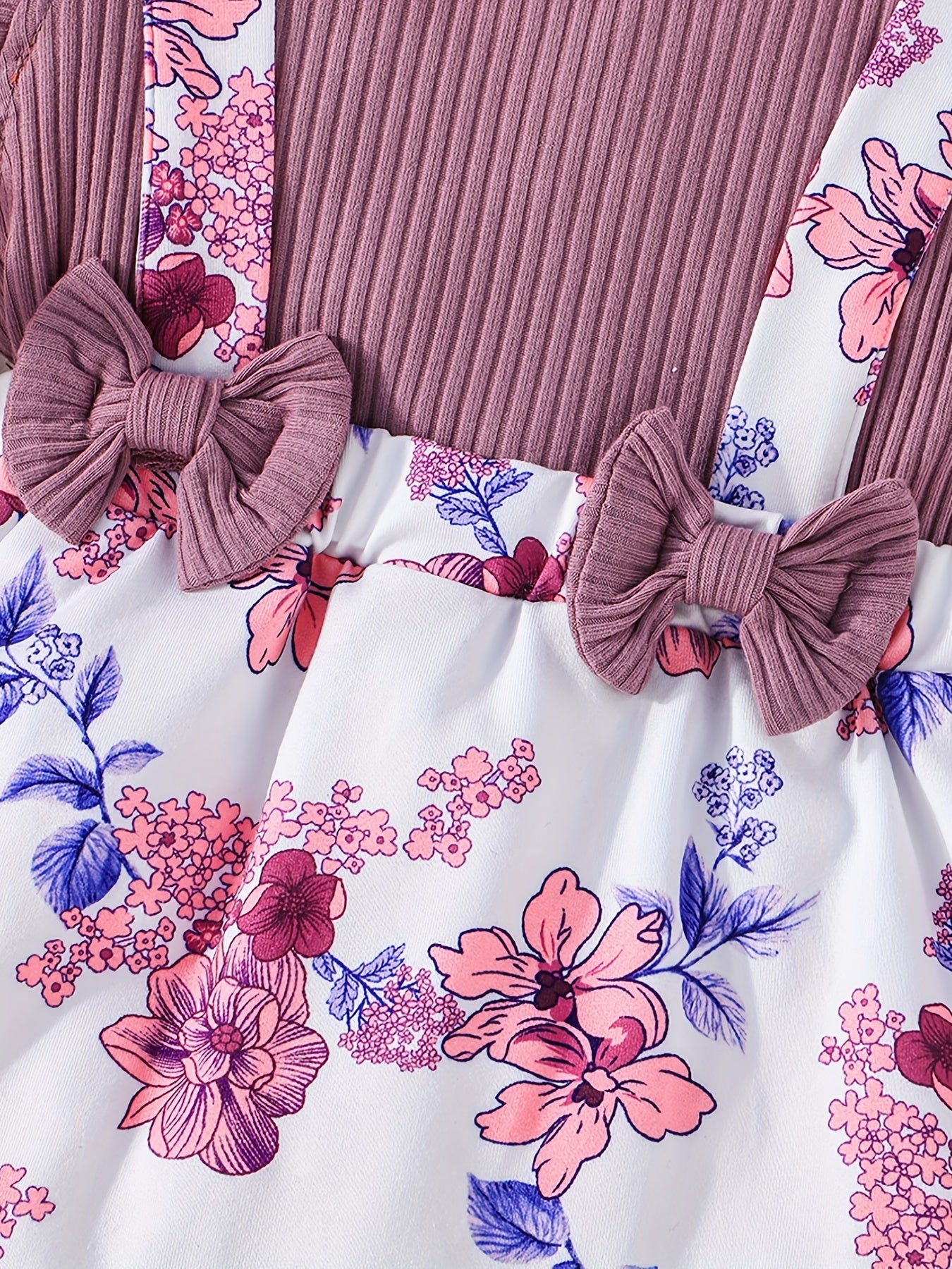 Baby Girls Flying Sleeve Dress with Bowknot