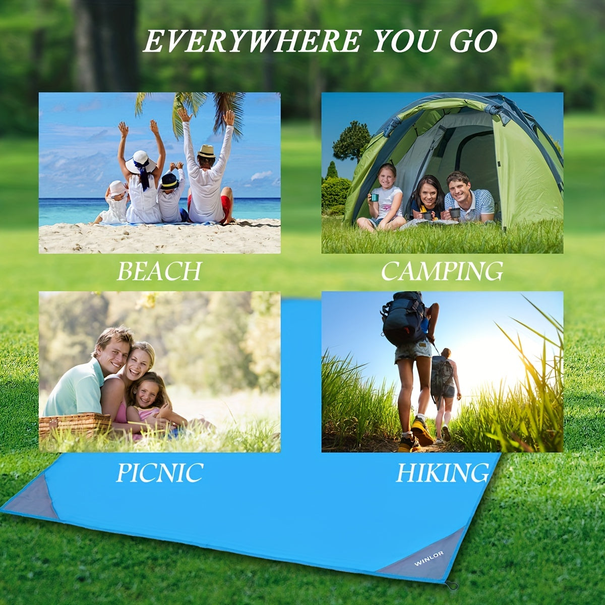 Sandproof Beach Picnic Mat Portable Pocket Mat