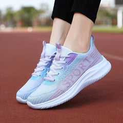 Women's Lightweight Lace Up Low Top Sports Shoes for Casual Outdoor Running