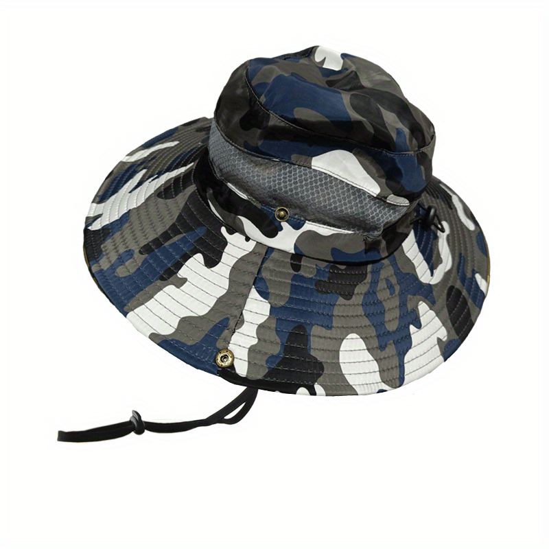 Wide Brim Boonie Hat Camo Bucket Hat for Safari Military Beach Hiking