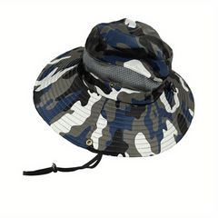 Wide Brim Boonie Hat Camo Bucket Hat for Safari Military Beach Hiking