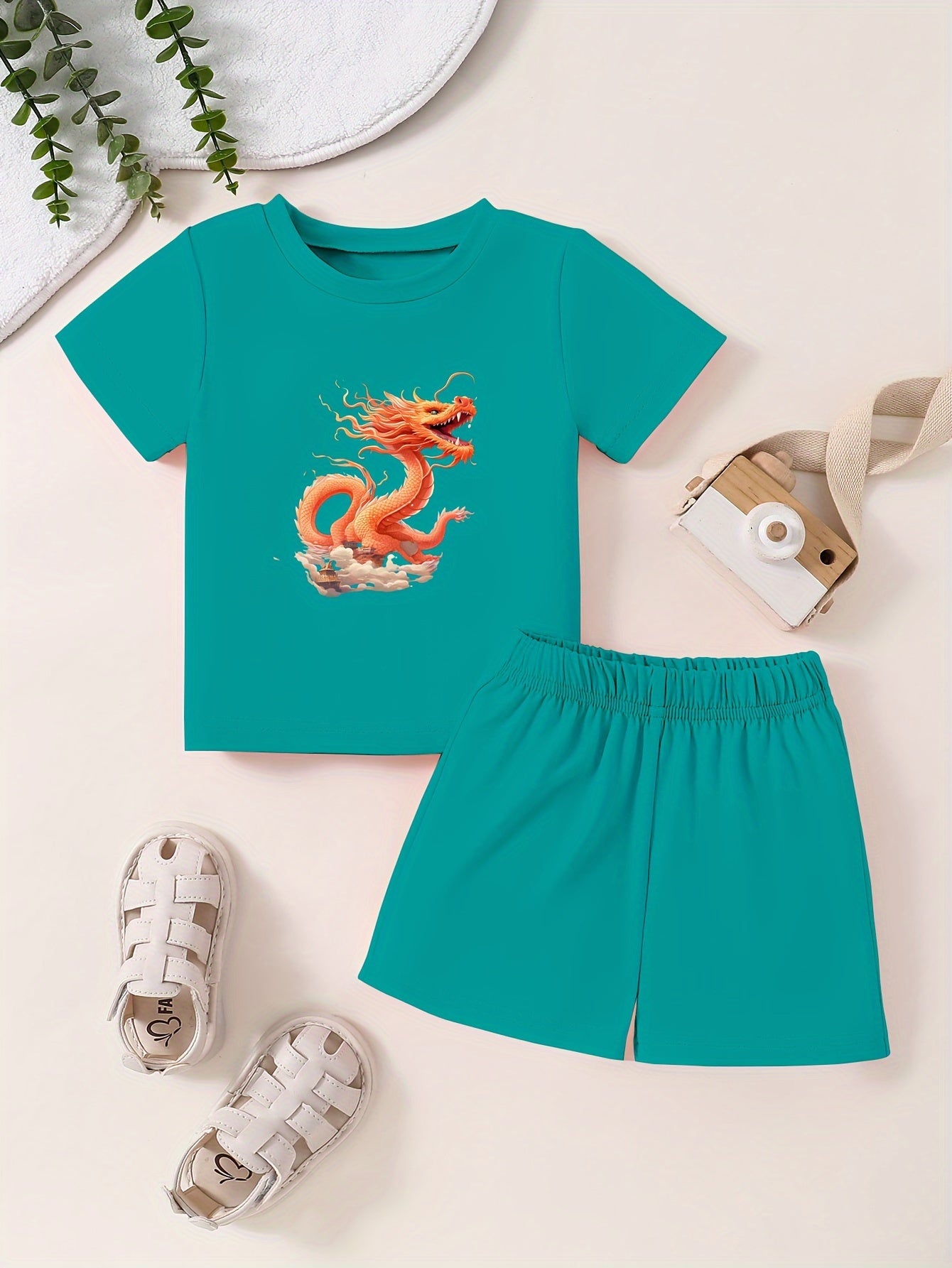 Toddler Kid 2pcs Bottoming Set Short Sleeve T shirt & Matching Shorts
