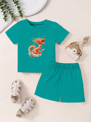 Toddler Kid 2pcs Bottoming Set Short Sleeve T shirt & Matching Shorts