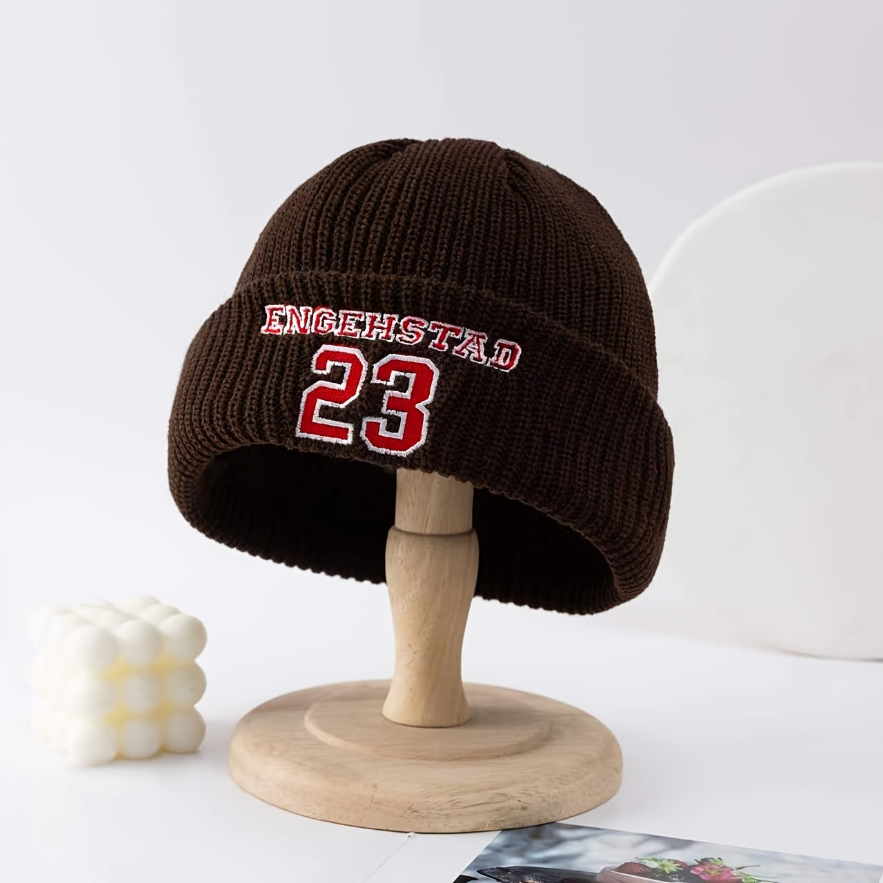 Winter Embroidered Beanie Hat Outdoor Warm Wool Woman Man Unisex