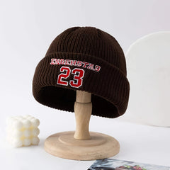 Winter Embroidered Beanie Hat Outdoor Warm Wool Woman Man Unisex