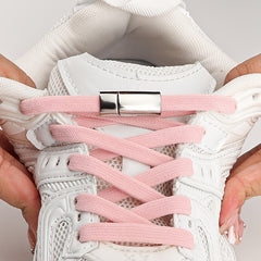 Flat Elastic Shoelaces With Clip Buckles For Sneakers