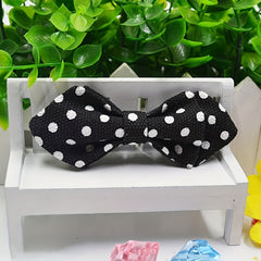 Adjustable Plaid Striped Polka Dots Bow Tie Accessory