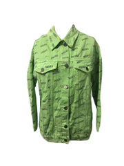 Letter Print Denim Jacket Casual Coat Women's Clothing