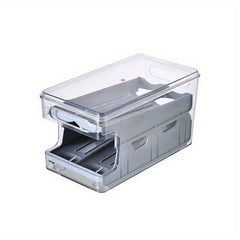Slide Egg Holder Refrigerator Egg Storage Box Double Layer Stackable Gray Orange