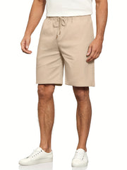 Classic Comfy Shorts Men's Casual Solid Waist Drawstring Shorts