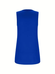 Squared Neck Ruched Tank Top Solid Sleeveless
