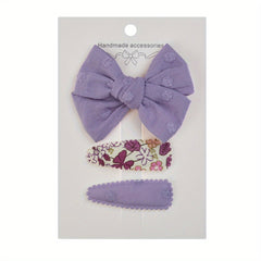 3pcs Baby Girls Bow Flower Hair Clips Set
