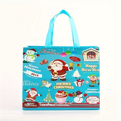 6pcs Printed Christmas Gift Bags Non woven Christmas Tote Bags With Handles