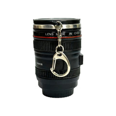 Camera Lens Cup 50ml Mini Coffee Mug Stainless Steel Double Wall with Chain