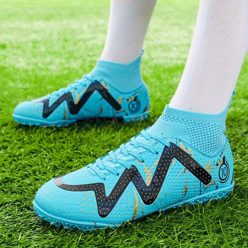 Boy's High Top Turf Football Boots Outdoor Soccer Cleats