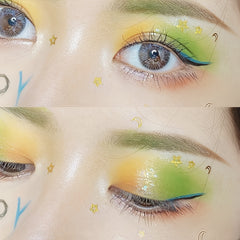 4-Color Matte Eyeshadow Palette - Olive Green Lemon Yellow Pumpkin Orange Brown