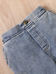 Ribbed Turtleneck Top & Ripped Denim Pants Set for Girls