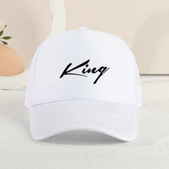 Girls Sunshade Mesh Baseball Cap KING Print Outdoor Sport