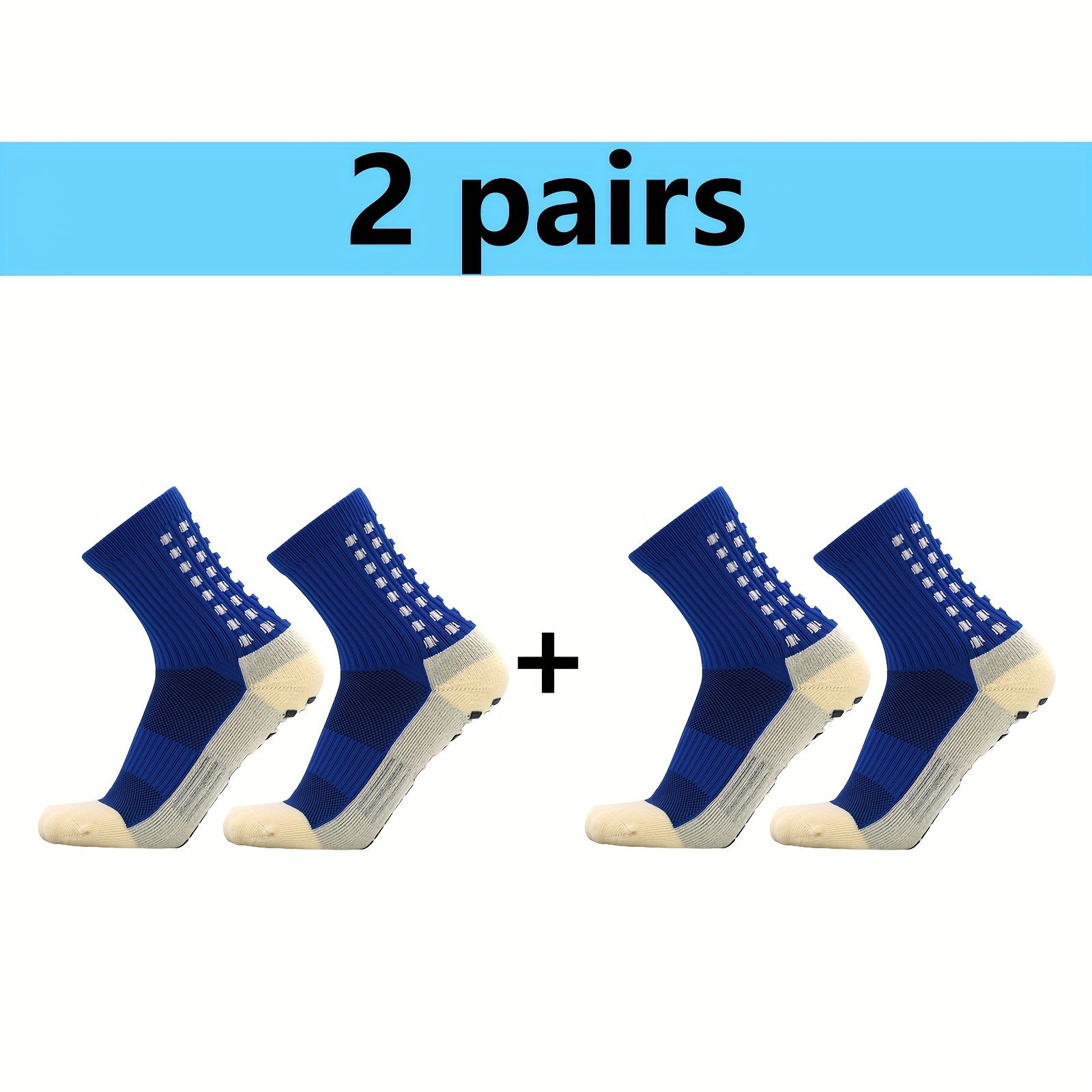 2 Pairs High Cotton Non-slip Football Socks