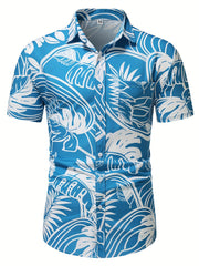 Tropical Hawaiian Shirt Men's Allover Print Button Up Short Sleeve