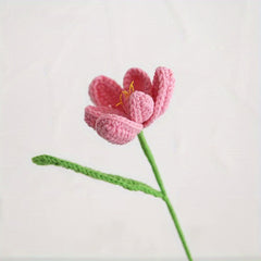 Crochet Blooming Tulip by Milk Cotton Yarn Forever Flower for Mother's Gift