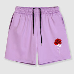 Men's Floral Print Drawstring Shorts for Summer