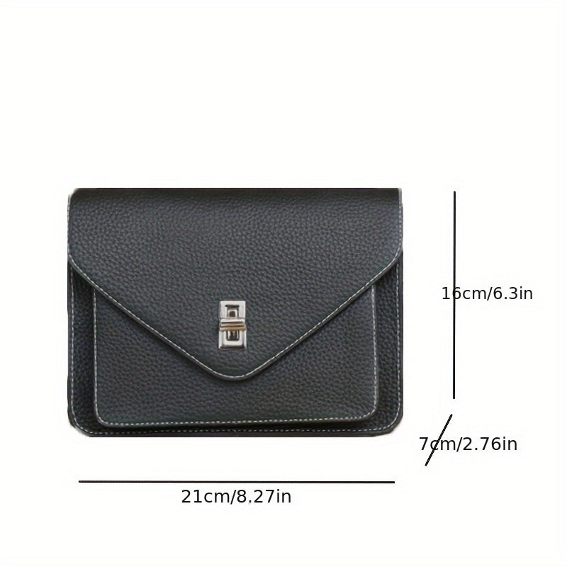 Convertible Shoulder Bag for Women Detachable Strap Turn Lock Closure