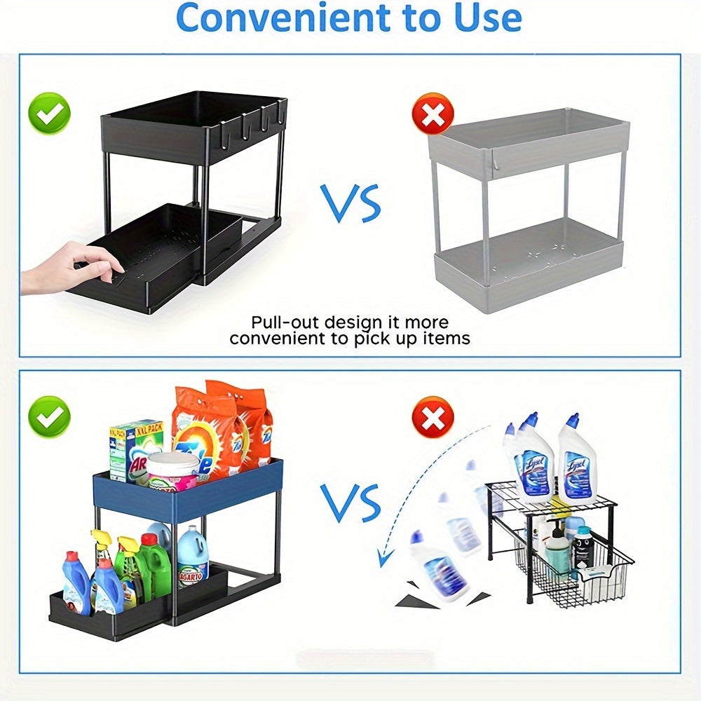 Kitchen Sink Storage Rack Countertop Pull-Out Storage Rack Cabinet Layered Rack