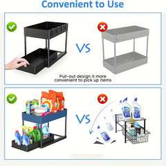 Kitchen Sink Storage Rack Countertop Pull-Out Storage Rack Cabinet Layered Rack