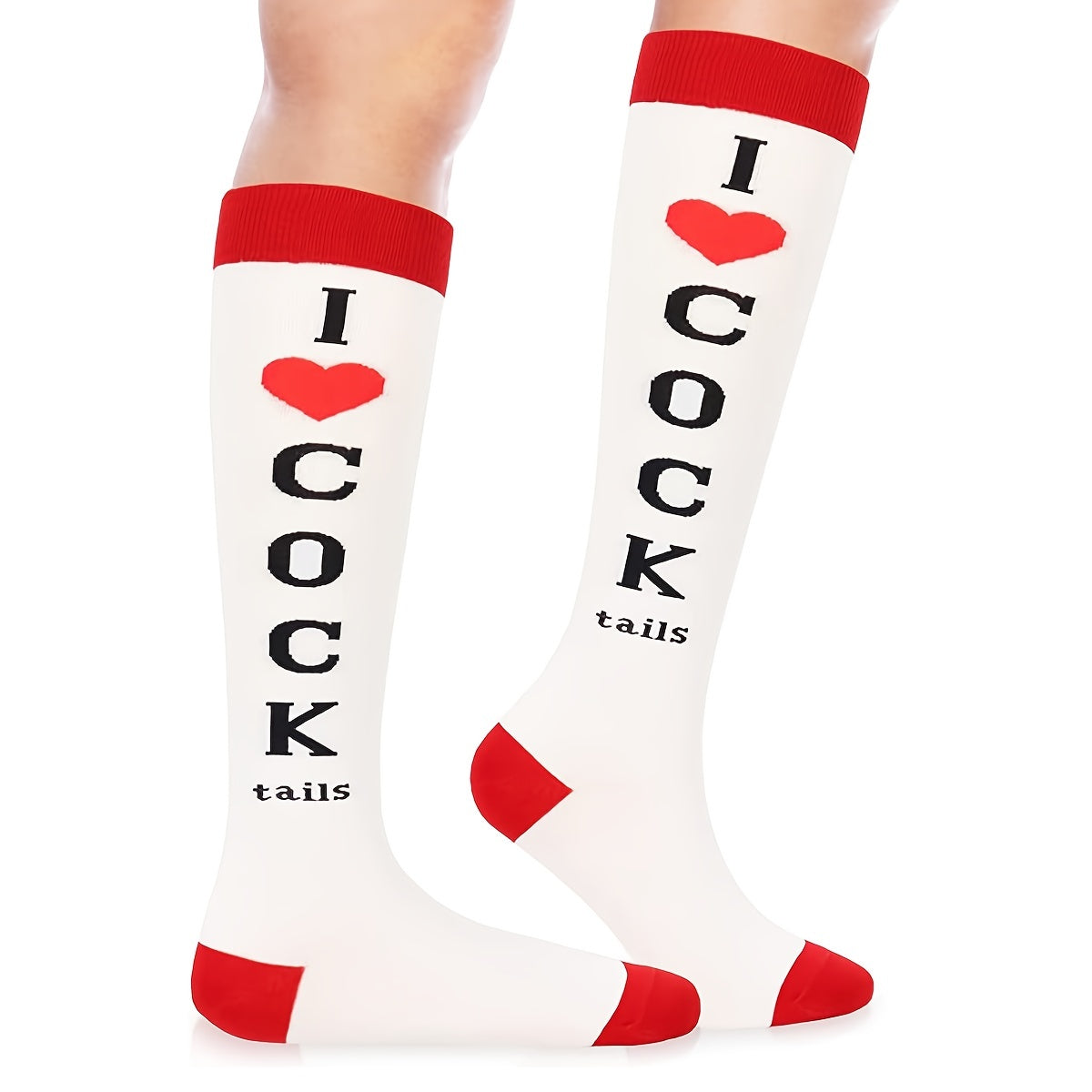 2 Pairs Men's Funny Non Slip Graphic Mid Calf Socks Autumn Winter Daily Wear