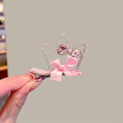 Girls Crown Bowknot Rabbit Ear Hair Clip Accessory for Party