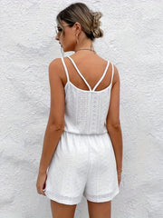 Sleeveless Eyelet Romper Jumpsuit for Women