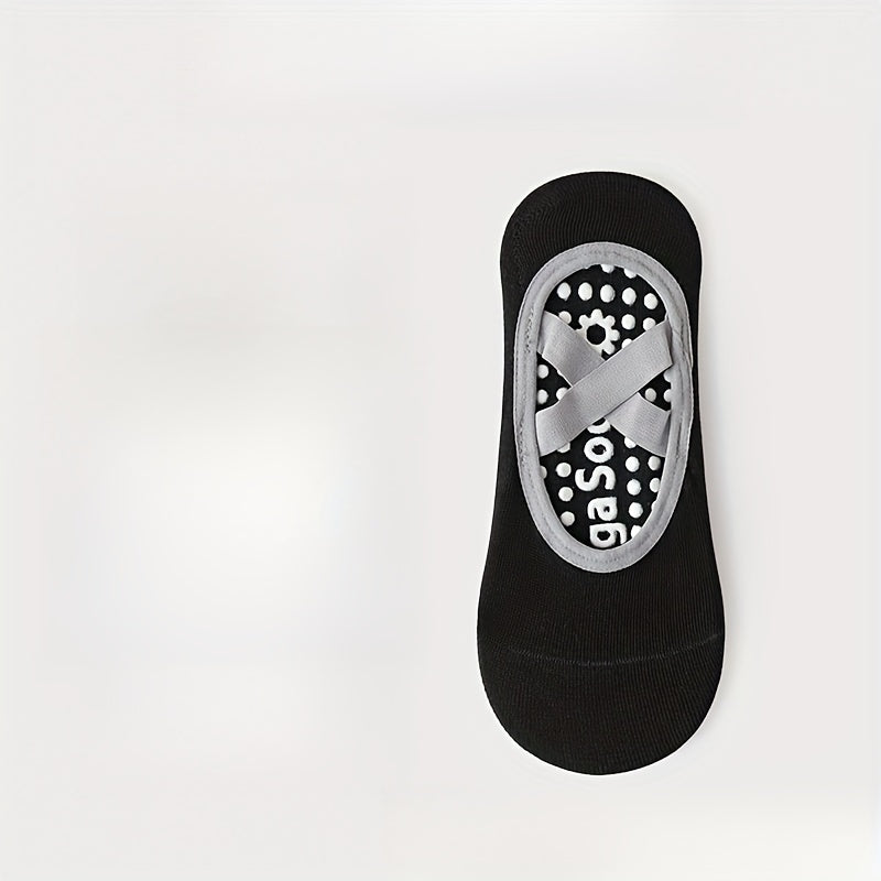 Women's Non Slip Cross Strap Yoga Socks with Grips