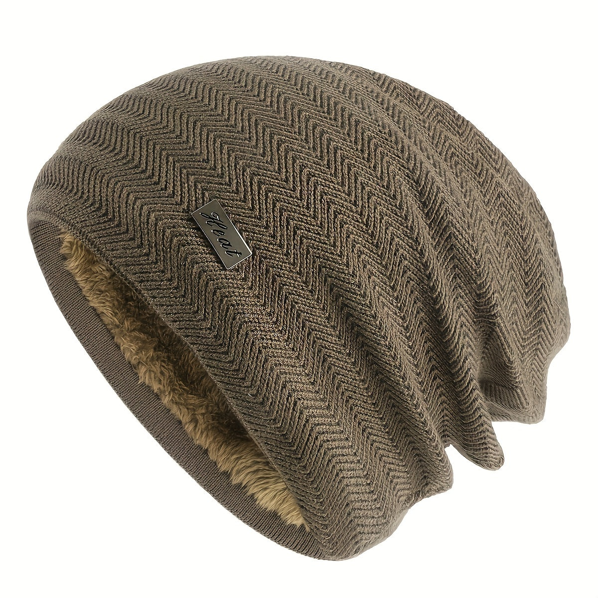 Velvet Woolen Beanie Hat Cold-proof Ear Protection Knitted Ski Cycling Hat