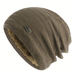 Velvet Woolen Beanie Hat Cold-proof Ear Protection Knitted Ski Cycling Hat