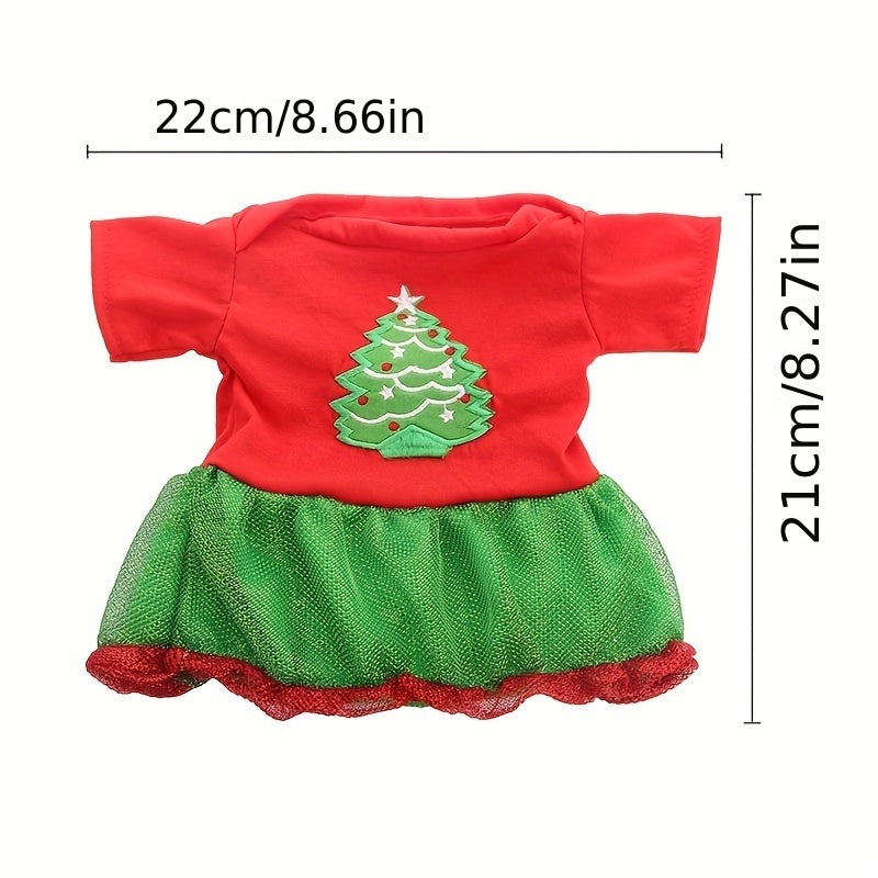 Christmas Tree Print Dress for 18 Inch Dolls
