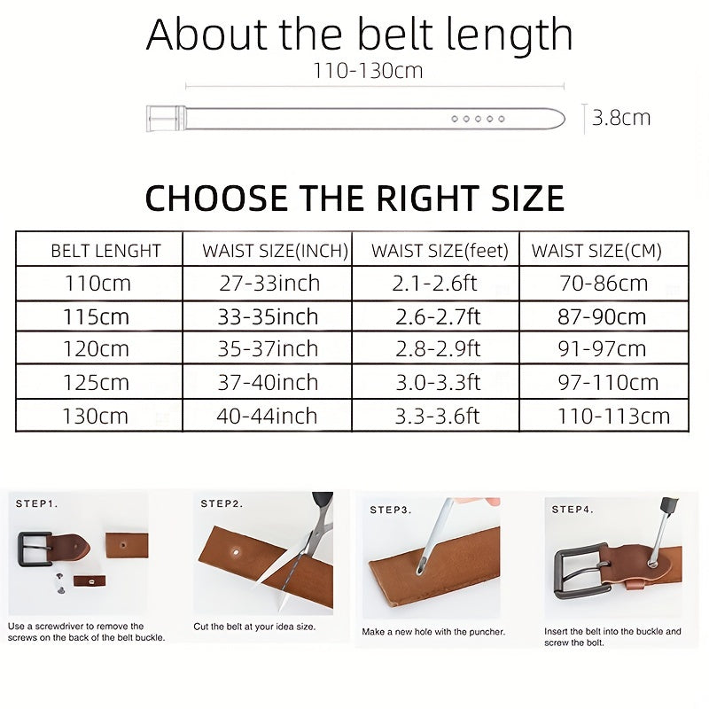 Men's Automatic Buckle PU Leather Belt Business Waist Strap