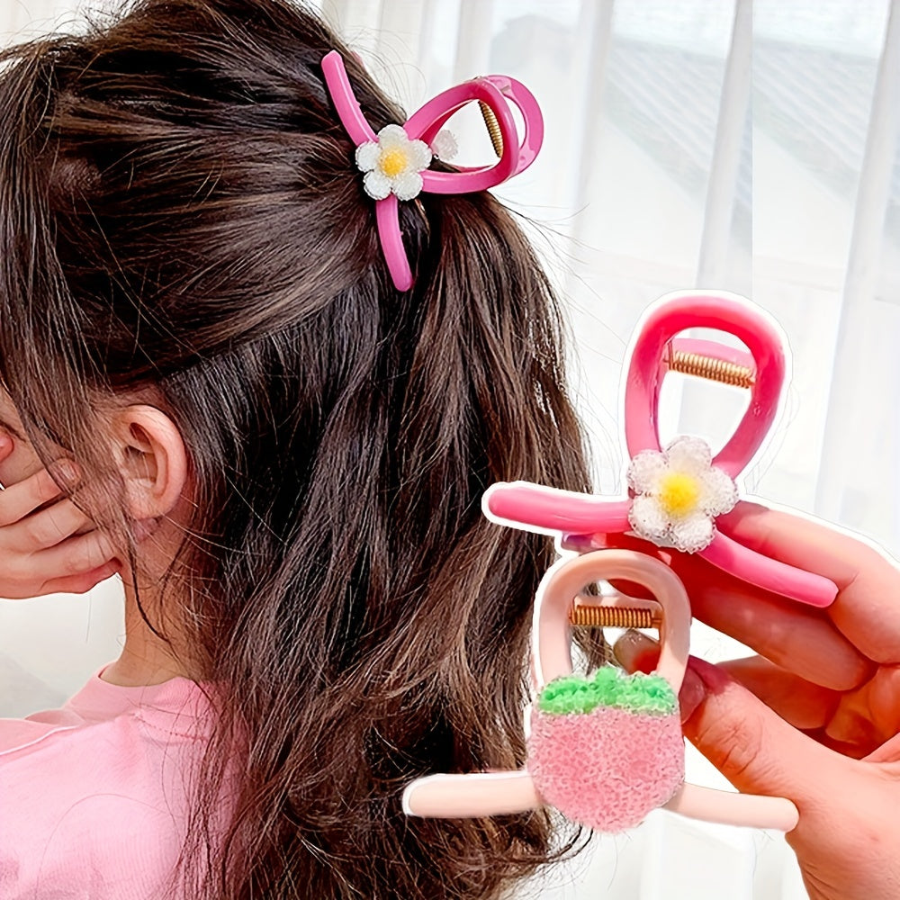 Plastic Strawberry Flowers Hair Clip Summer Hair Accessories Girls