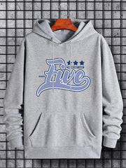 Men's Five-Print Hoodie Casual Stretch Hooded Sweatshirt