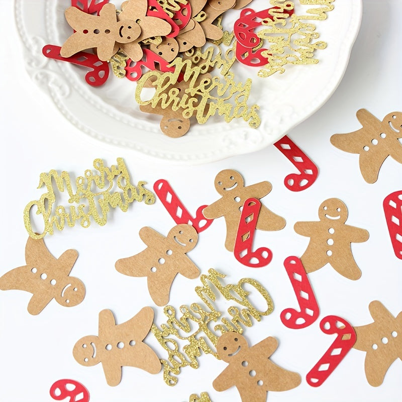 100pcs Golden Glitter Merry Christmas Confetti