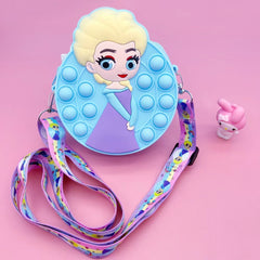 Kid's Cartoon Silicone Messenger Bag with Coin Purse