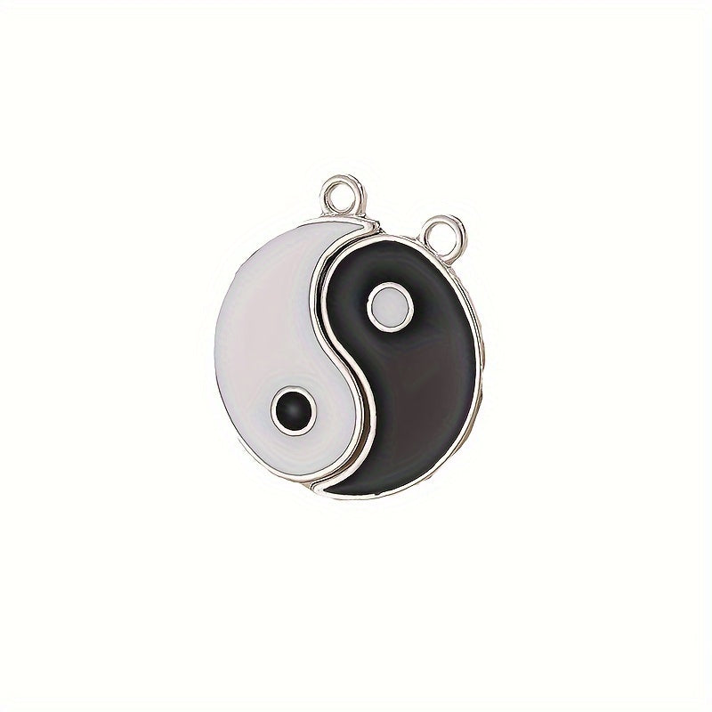 2pcs Yin & Yang Metal Keychain Bag Charms Accessories