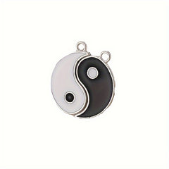 2pcs Yin & Yang Metal Keychain Bag Charms Accessories